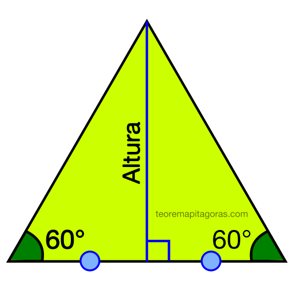 Altura de un triángulo equilátero